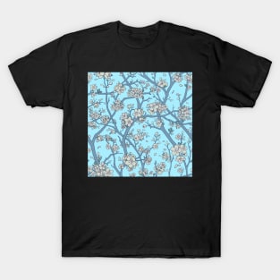 Faded Cherry Blossom Sakura Seamless Design T-Shirt